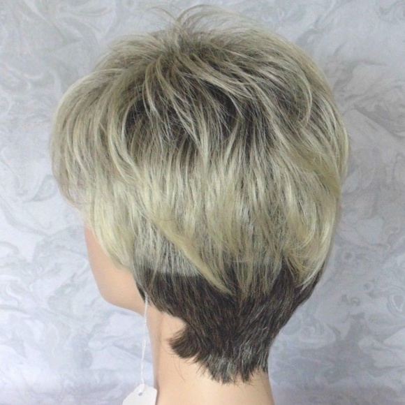 Short Dark Brown Blonde High Heat Resistant Wig main image 7